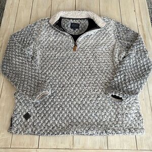 Simply Southern Gray Quarter Zip Fleece Pullover XL